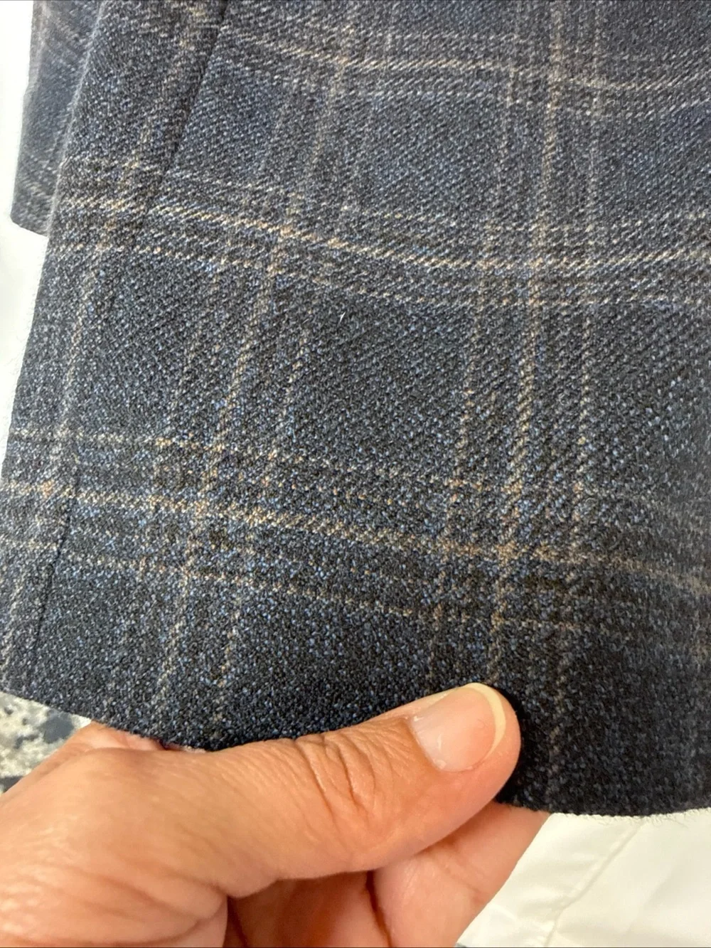 VTG Banana Republic Wool Blazer Mens 42S‎ Blue Plaid Jacket Sport Coat 3 Button